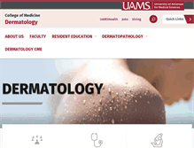 Tablet Screenshot of dermatology.uams.edu