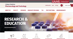 Desktop Screenshot of pharmtox.uams.edu