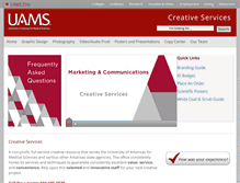 Tablet Screenshot of creativeservices.uams.edu