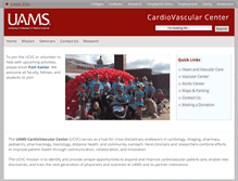 Tablet Screenshot of cardiovascularcenter.uams.edu