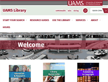 Tablet Screenshot of library.uams.edu